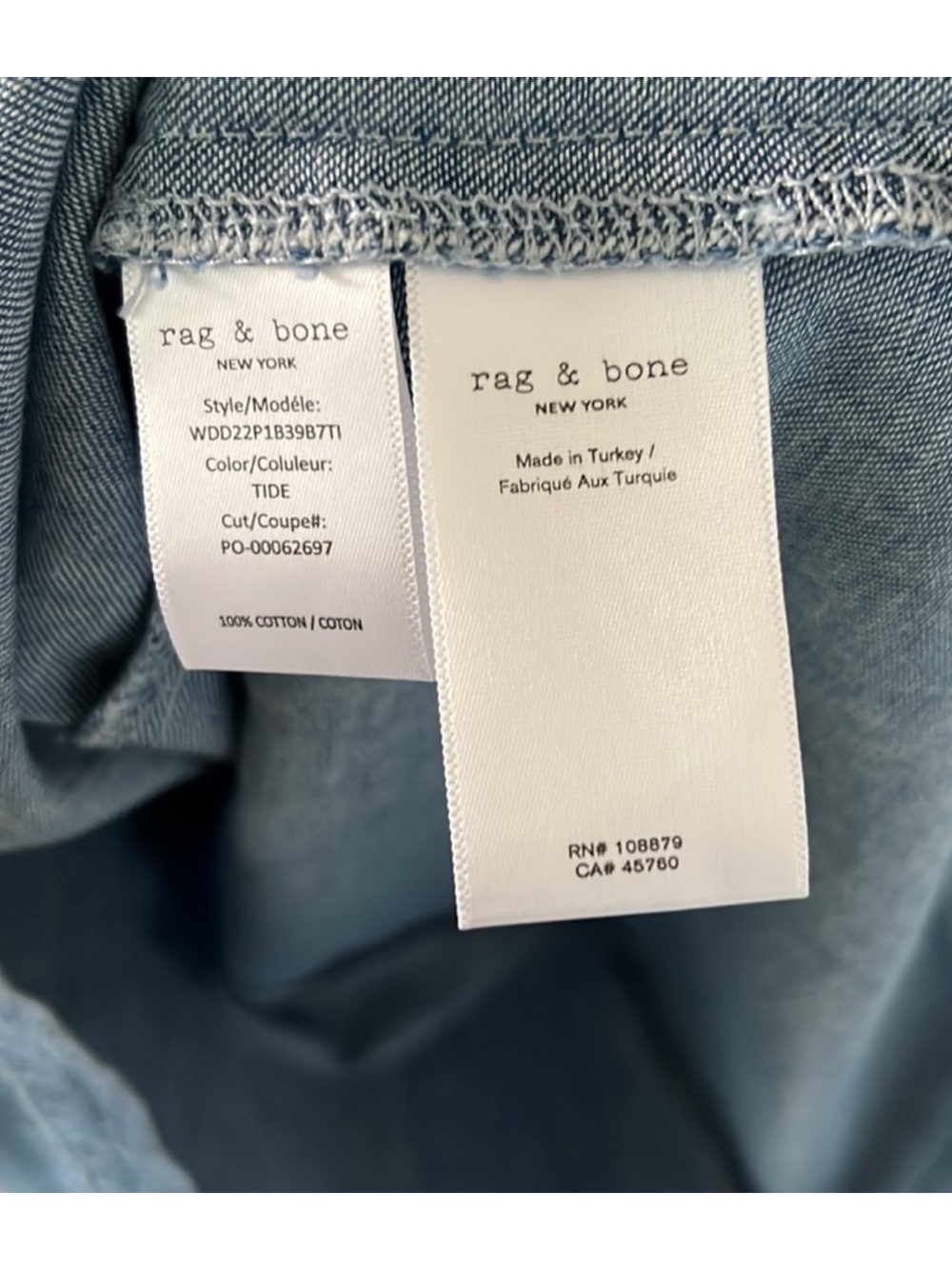 Rag & Bone Zoe halter chambray denim midi dress size XS - Picture 10 of 10